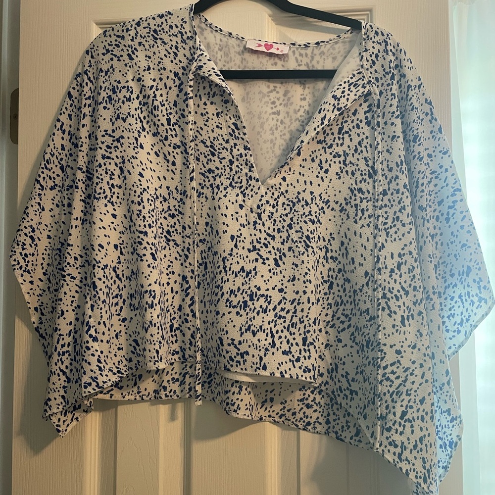 Buddy Love Blue and White Blouse